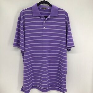 Peter Millar Summer Sport Performance Polo Short Sleeve Shirt Purple Size L